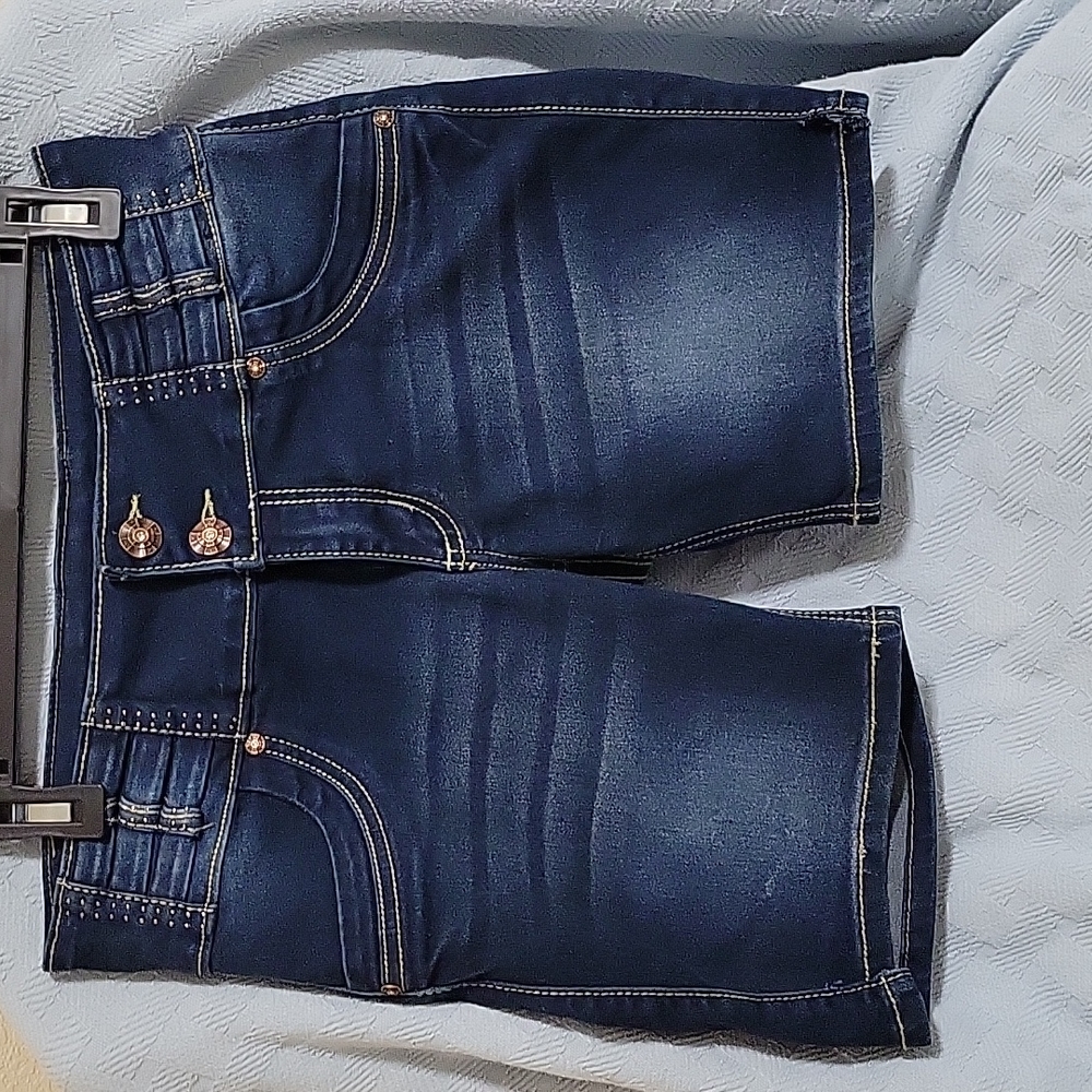 Tush Push Blue Denim Jean Shorts